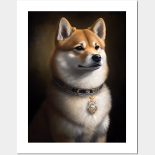 Royal Portrait of a Shiba Inu Posters and Art